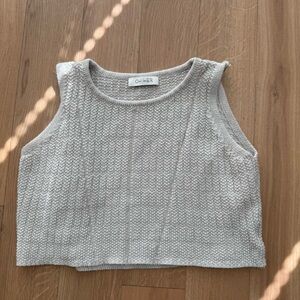 Cream Crochet Knit Sleeveless Top